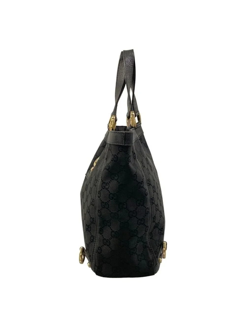 Gucci Tote Abbey GG Pattern Black Leather